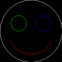 出力例 : imagearc() による円の描画